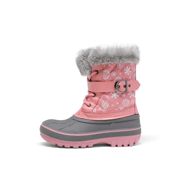 Kids Faux Fur Trim Mid-calf Boots - PINK - 1